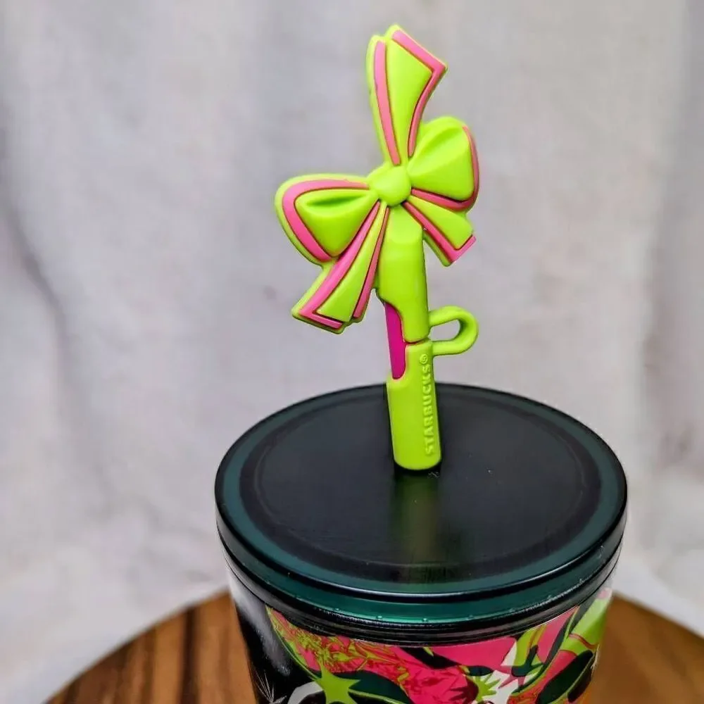 Starbucks Holiday Abstract Ornament Tumbler with Silicon Ribbon Straw 24 fl oz